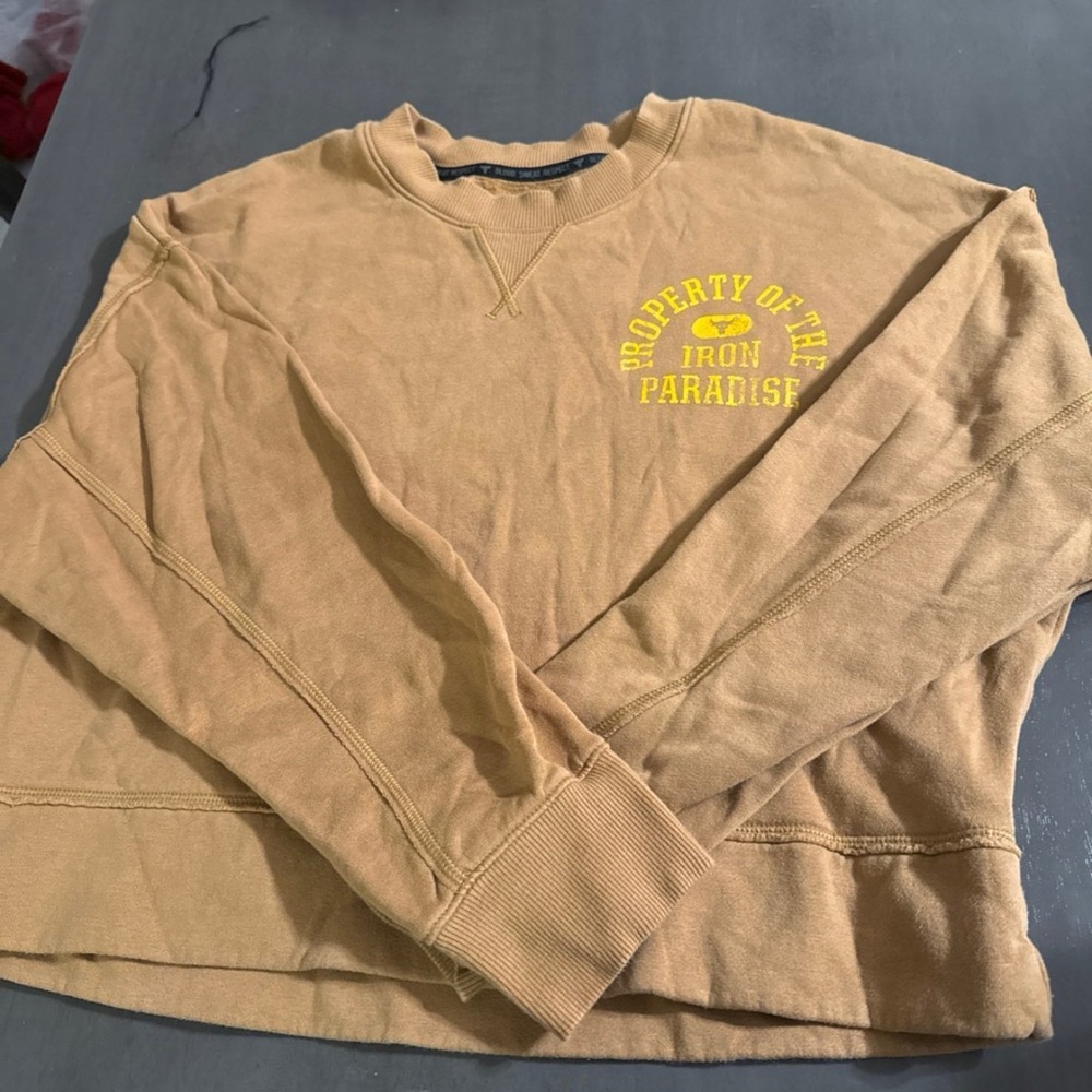 Under Armour Loose Cropped Women's Medium Iron Paradise Sweatshirt Project Rock